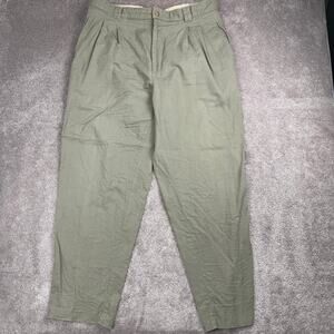Baxter Natural Linen Cotton Pleated Trousers Sage Green Size L Coastal  Resort